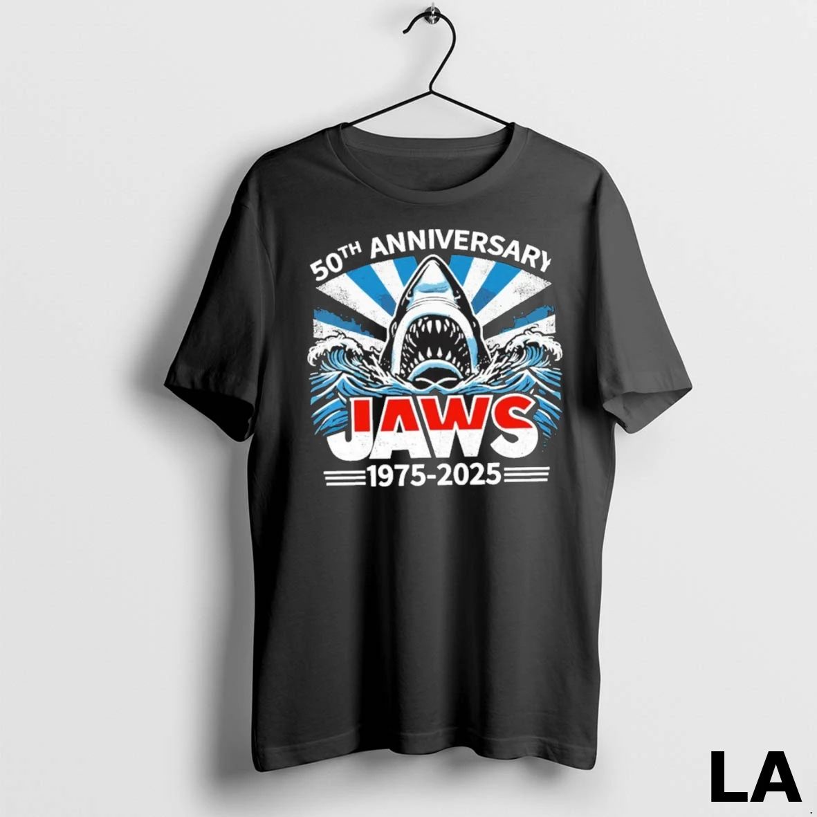 Original Jaws 50th Anniversary 1975 2025 Vintage Unisex