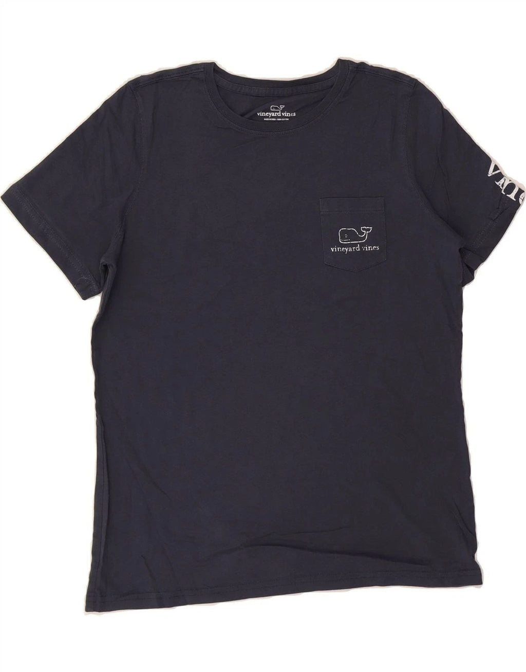 VINEYARD VINES Mens Graphic Top Small Navy Blue Cotton BN09 Unisex