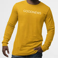 GOODNEWS UnisexTshirtLongSleeve-Simple Minimal Printed One Liner Unisex