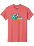 Surfing-Wolf-6 Mens Graphic Tee, 100% Cotton, Casual Summer Wear Unisex
