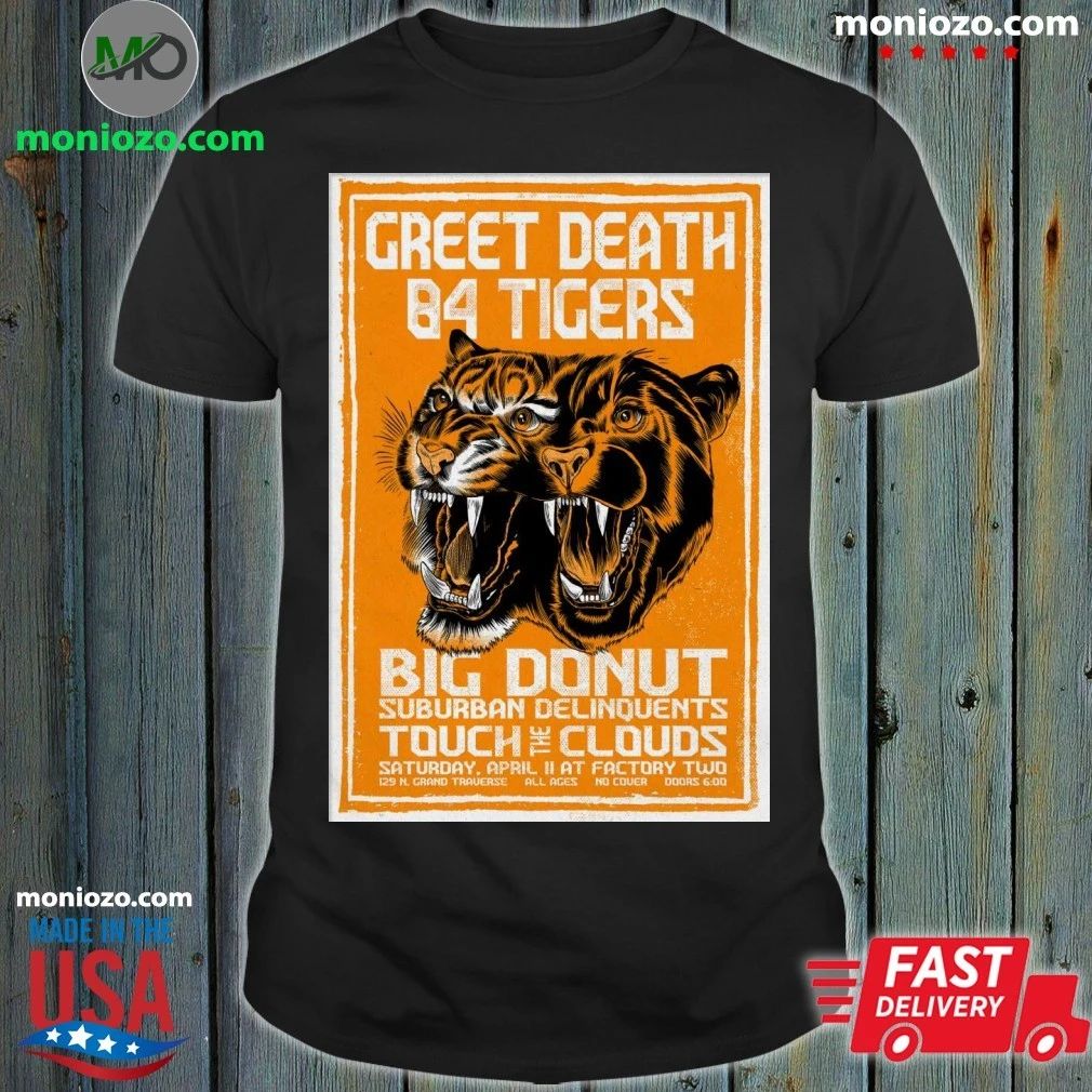 Original Greet Death And 84 Tigers Flint MI 4 11 2026 Poster Shirt Unisex
