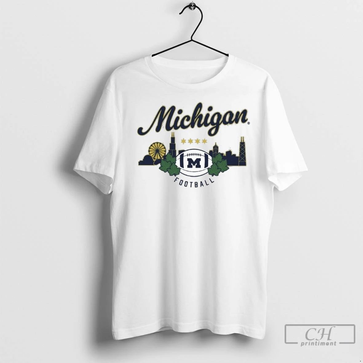 Premium Michigan Wolverines Football Chicago Skyline Unisex