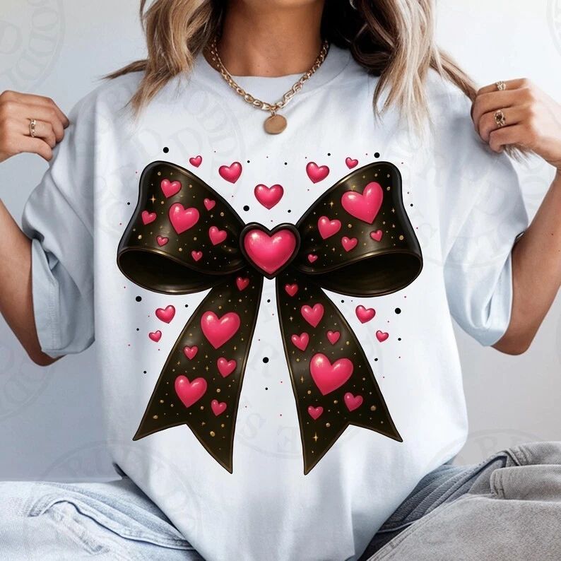 Checkered Bow Valentine Aesthetic Comfort Tee Unisex