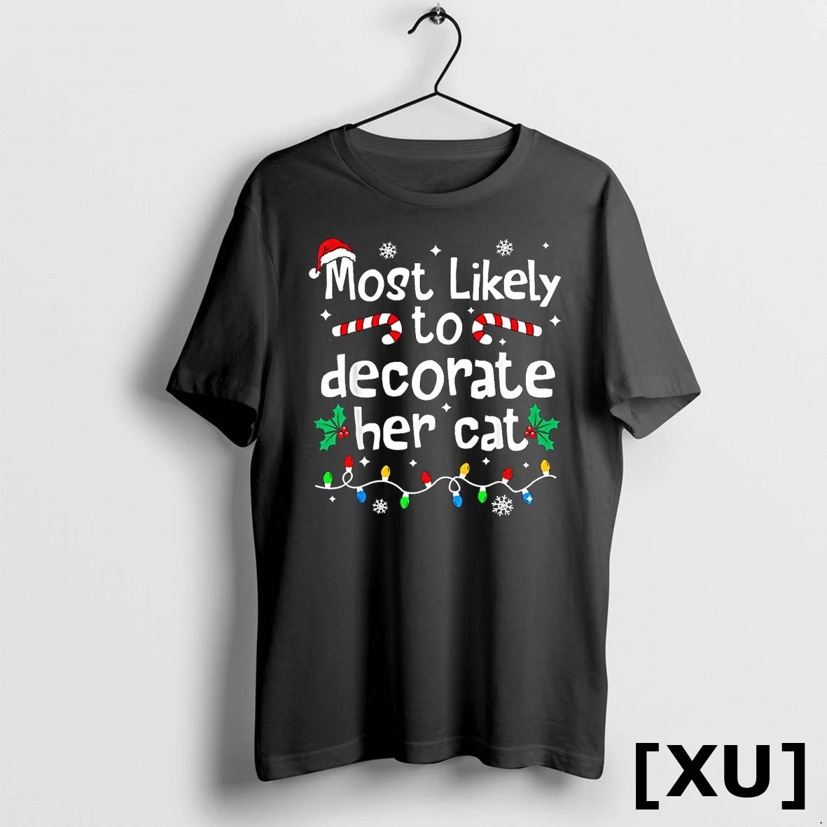 Most Likely To Decorate Her Cat Family Christmas Matching Tshirts Sweater Unisex