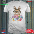 Easter Bunny Glasses Bandana Leopard Rabbit Shirt Unisex