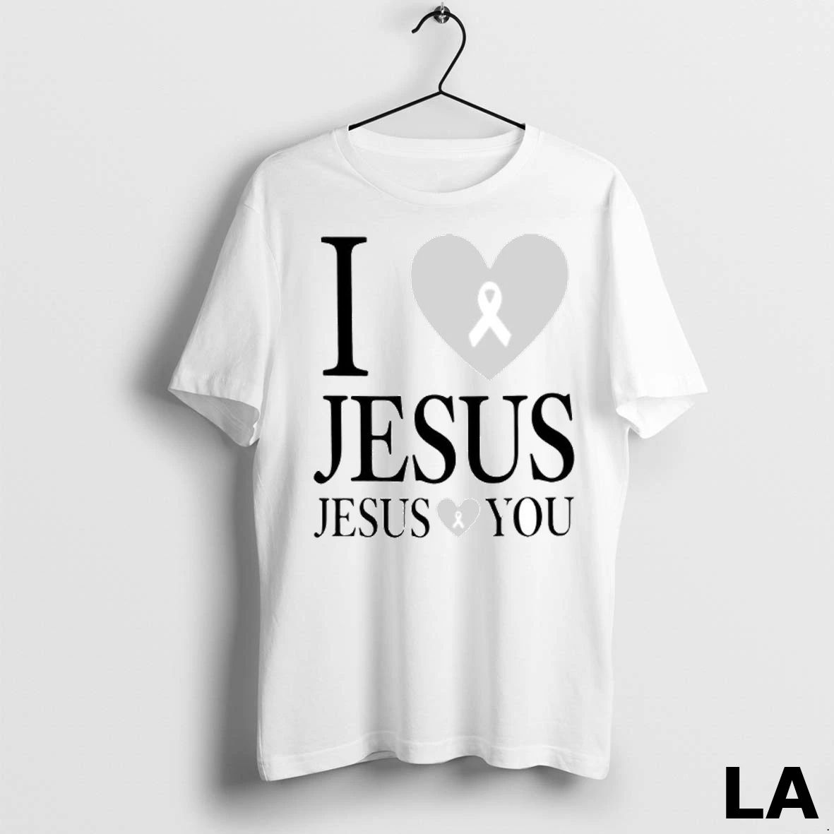 Original I Love Jesus Loves You Breast Cancer Awarness Unisex