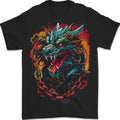 Dragon in Chains Fantasy Mens 100% Cotton Unisex