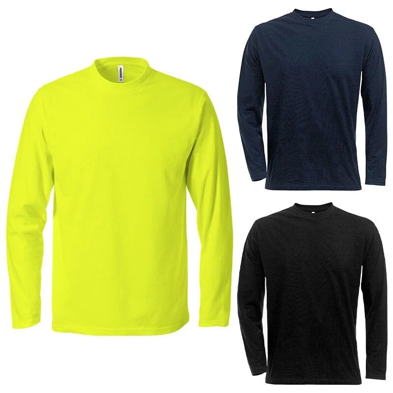 Mens Long Sleeve T Shirts Crew Neck Gym Plain Basic Top Casual Cotton Tee NEW Unisex