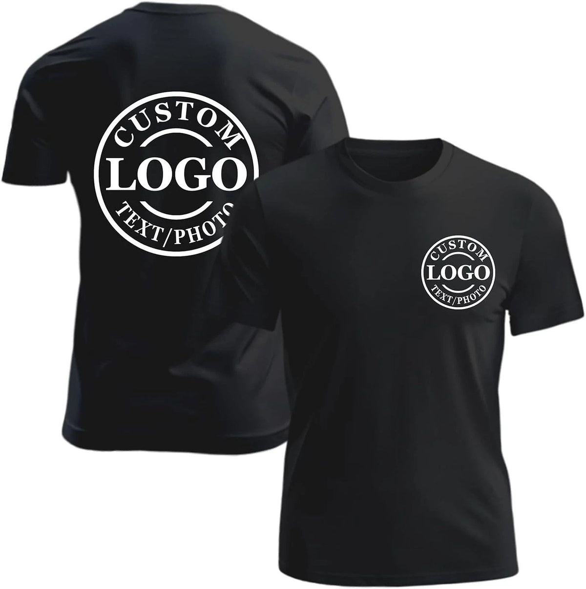 Front and back custom s with personalized photo,text and logo 100% cotton Unisex
