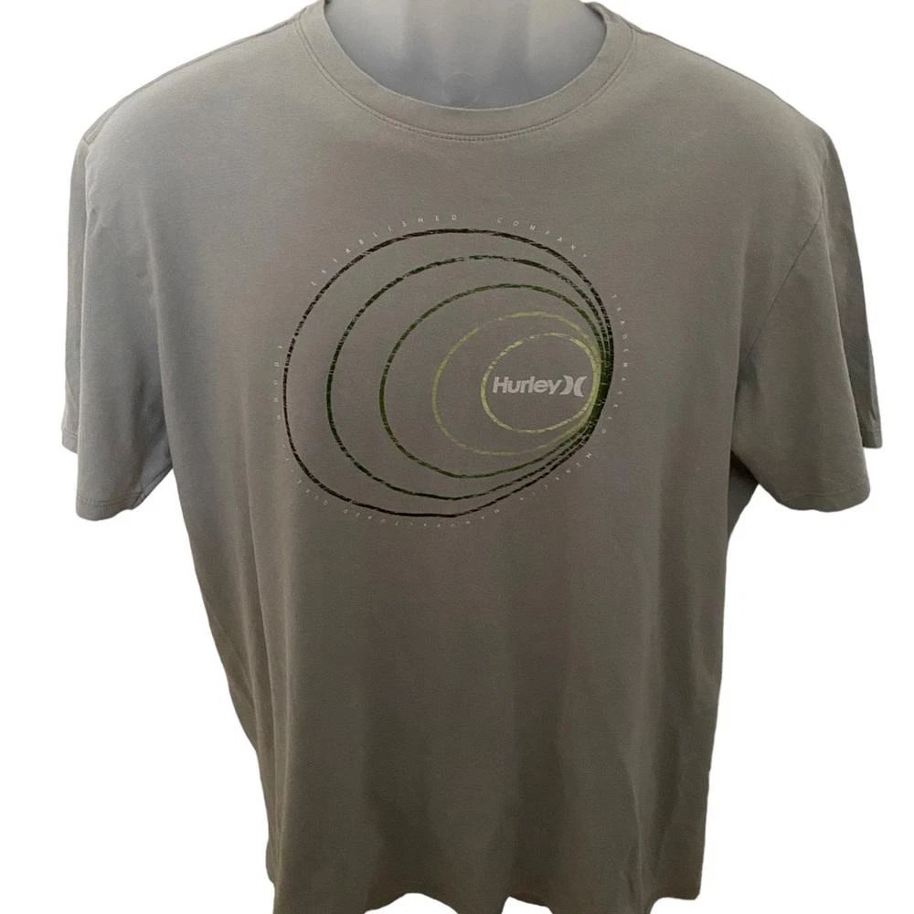 HURLEY Surf Circle Green Tee Shirt Men M Medium Unisex