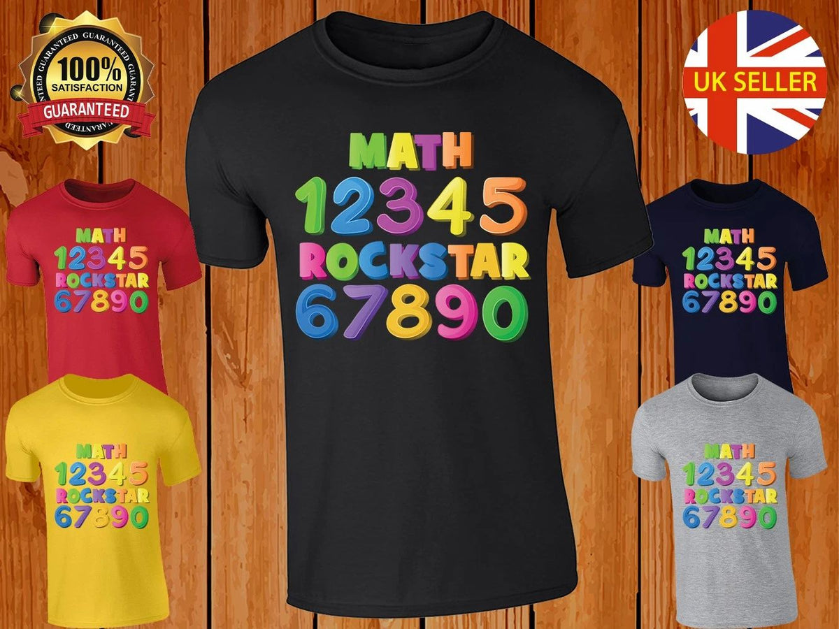 Math Rockstar Tshirt National Numeracy Day Mens Adult colorful Funny 100% Cotton Unisex