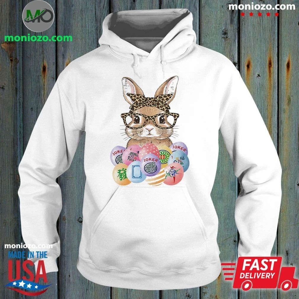 Easter Bunny Glasses Bandana Leopard Rabbit Shirt Unisex