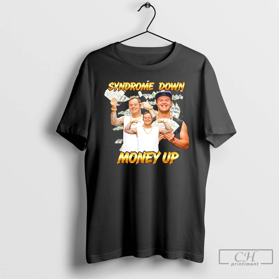 Classic Syndrome Down Money Up Graphic T Shirts Unisex