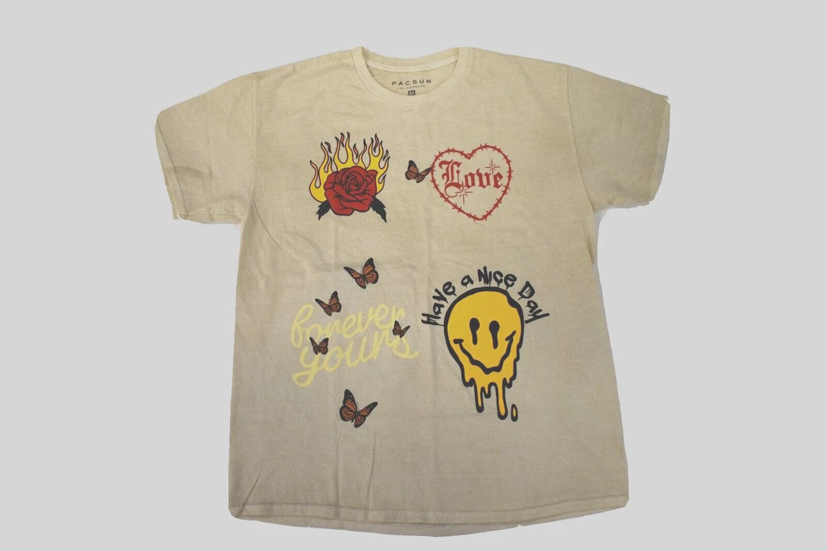 PacSun Mens Forever Yours Have A Nice Day Love Hate I Need Space Shirt New M Unisex