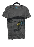 Oxide Men's Surfing Silhouette Crew Neck Short Sleeve , Gray, Small Unisex
