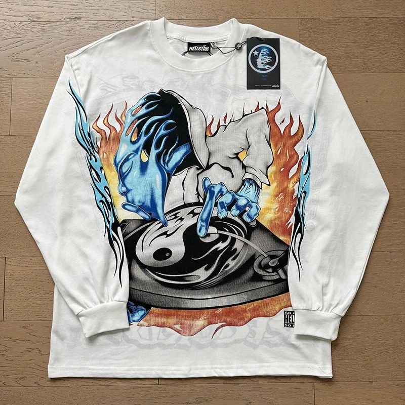 Hell Studios star Double sided wearing Tee style Mens Long Sleeve Unisex