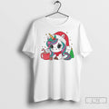 Classic Cute Santa Unicorn Cocoa Christmas White T Shirts Unisex