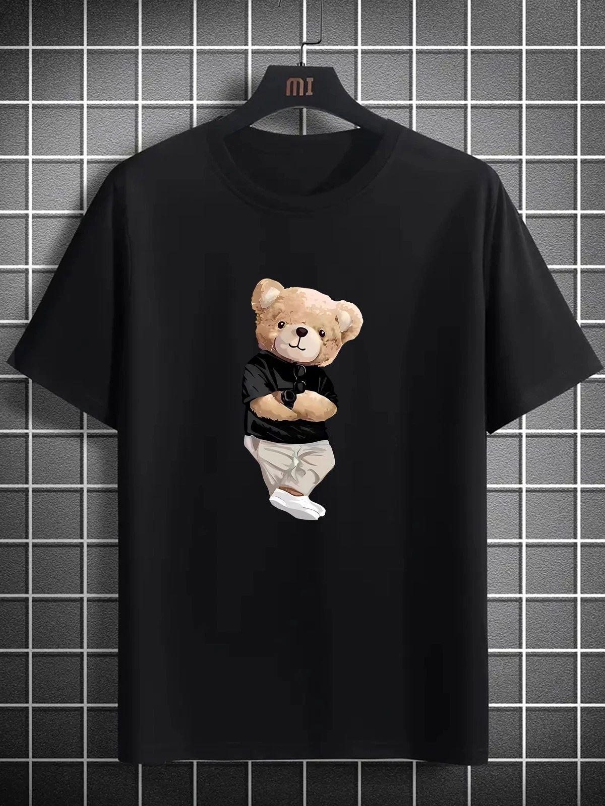 Cute Teddy Bear Graphic Men Funny Cartoon Casual Street Tee Unisex