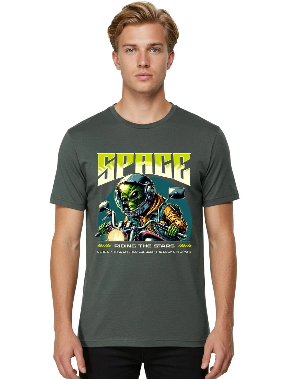 Space Mens Graphic Tee,100% Cotton,Casual Summer Wear Unisex