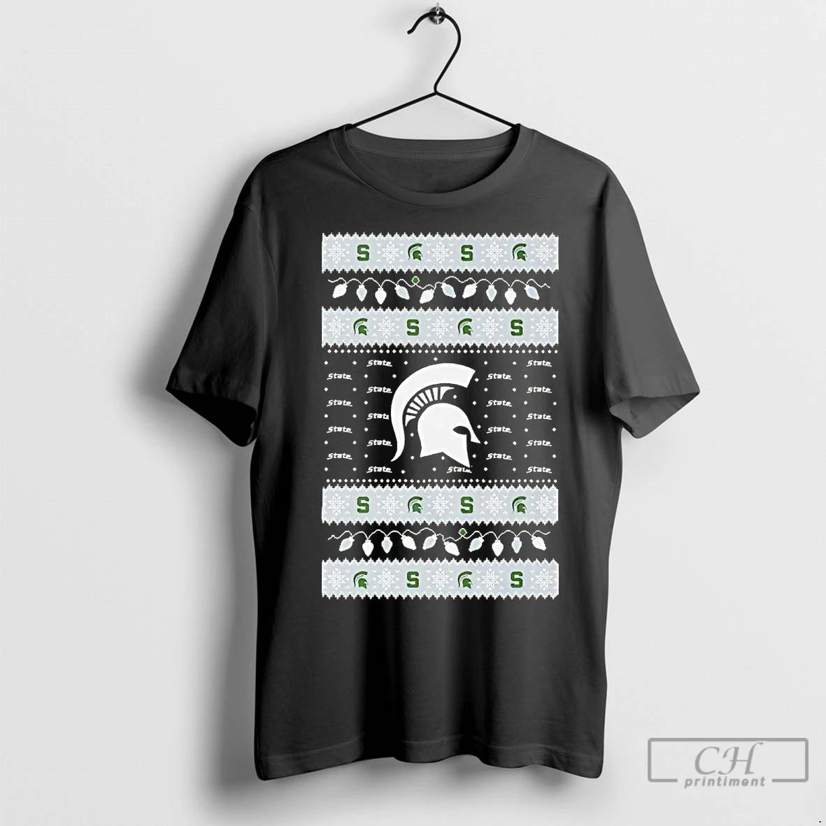 Premium Michigan State Spartans Ugly Christmas Light Unisex