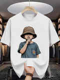 Men’s Cartoon Portrait | Colorful Crew Neck Short Sleeve Summer Tee Unisex