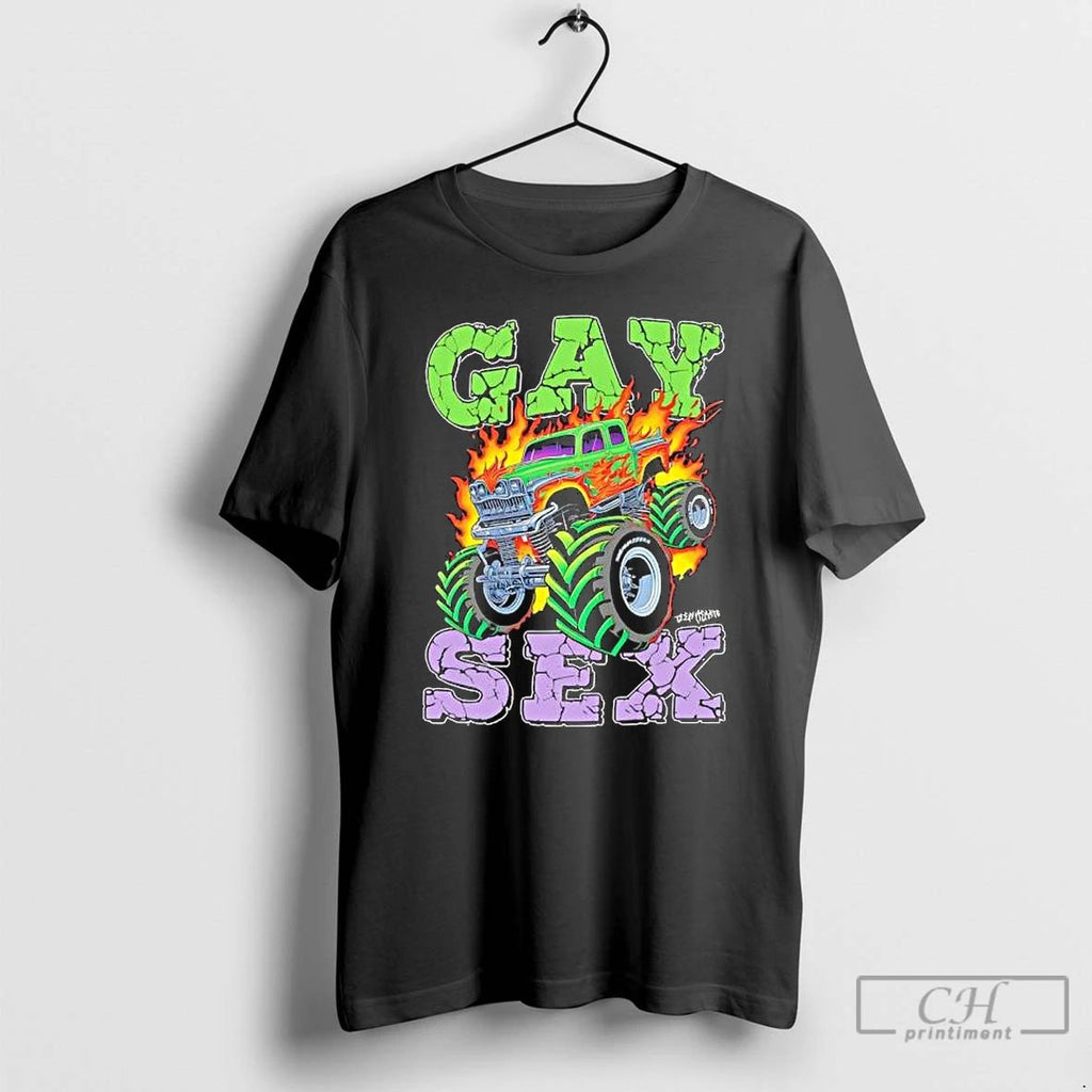 Premium Truck Monster Gay Sex Fire T Shirts Unisex