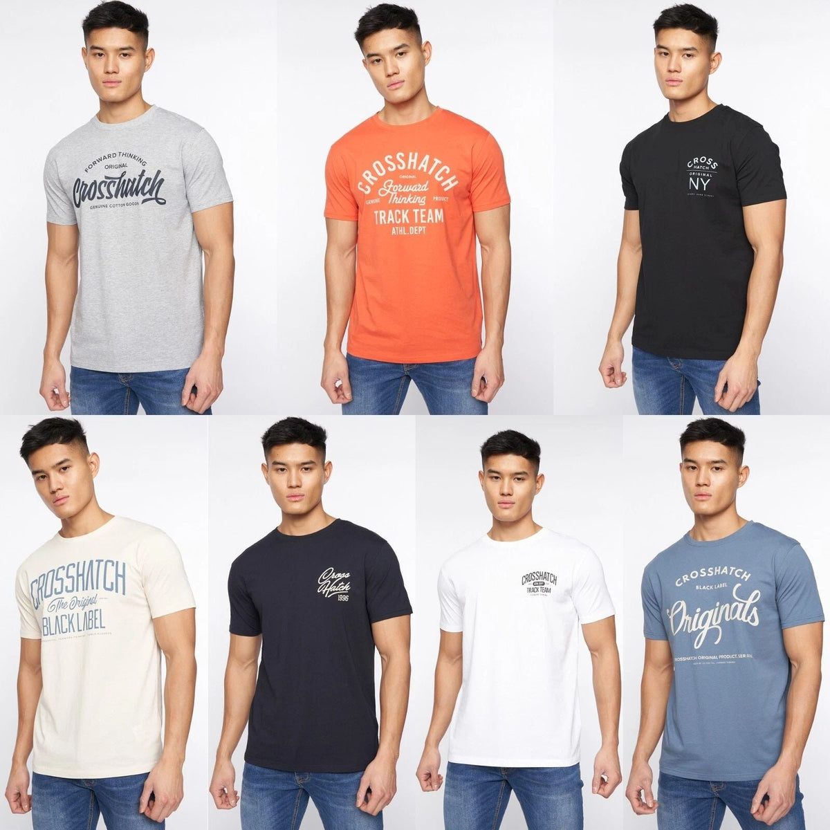 Men's Crosshatch Crew Neck Short Sleeve Casual Soft Cotton Summer Top Unisex