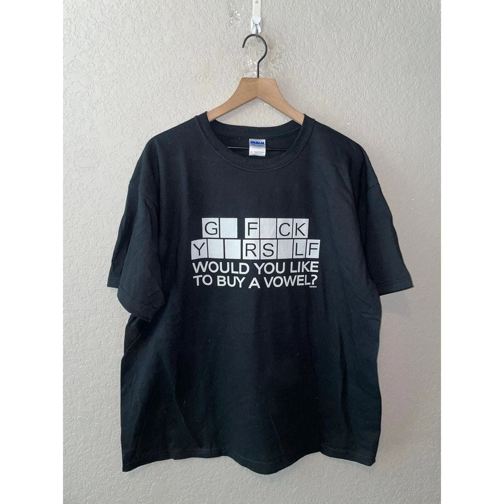 Vintage Go F Yourself Shirt Buy A Vowel Wheel Of Fortune Humor Tee Funny XL Unisex