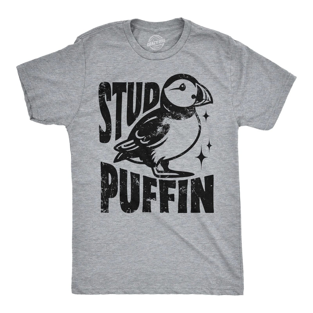 Mens Funny T Shirts Stud Puffin Sarcastic Graphic Tee for Men Unisex