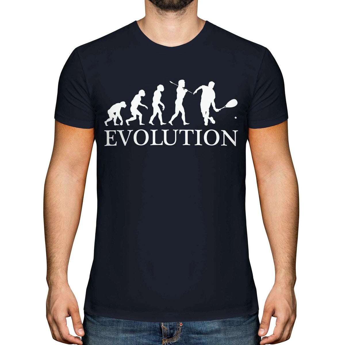 SQUASH PLAYER EVOLUTION OF MAN MENS TEE TOP GIFT CLOTHING Unisex