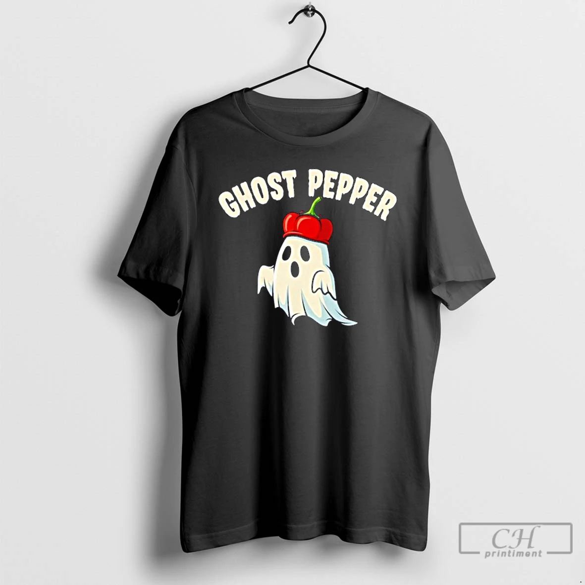 Classic Ghost Pepper Spicy Food Halloween Pun T Shirts Longsleeve Unisex
