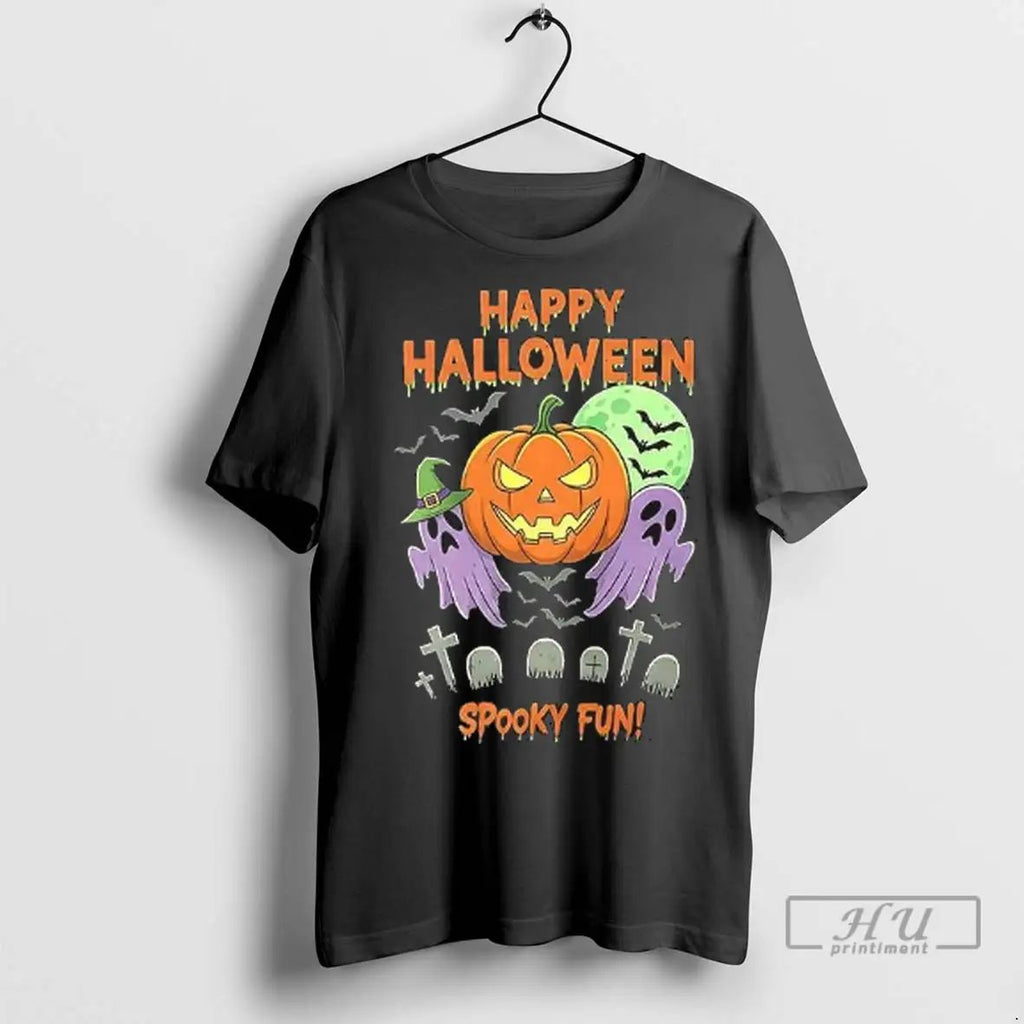 Officials Happy Halloween Spooky Fun Pumpkin T Shirts Unisex