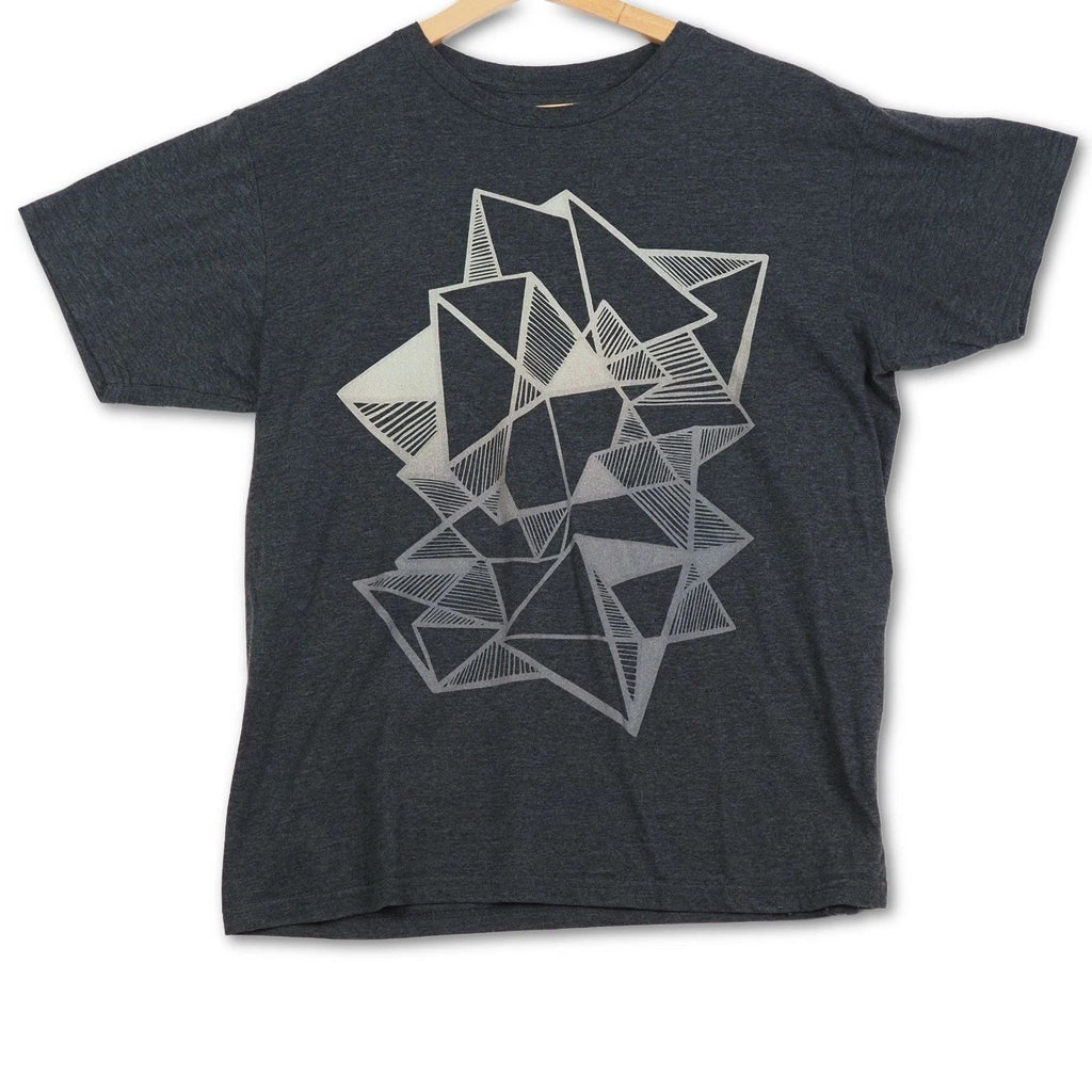 Design By Humans Mens Geometric Abstract Graphic Charcoal Heather Gray M Unisex