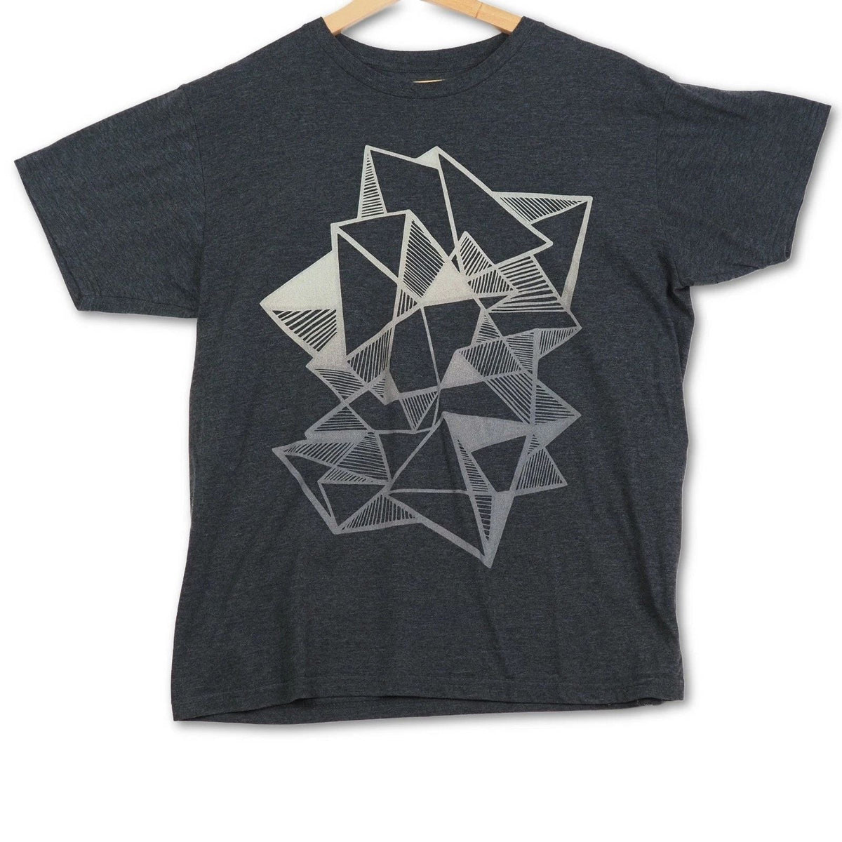 Design By Humans Mens Geometric Abstract Graphic Charcoal Heather Gray M Unisex