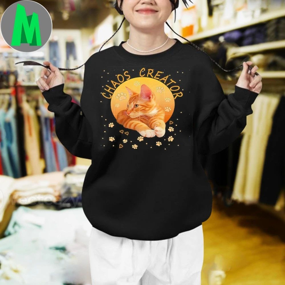 Orange Tabby Ginger Kitten Cat Lovers Mom Dad Chaos Creator Shirt Unisex