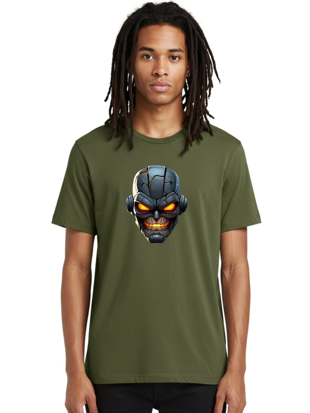 Cyborg-Head Mens Graphic Tee, 100% Cotton, Casual Summer Wear Unisex