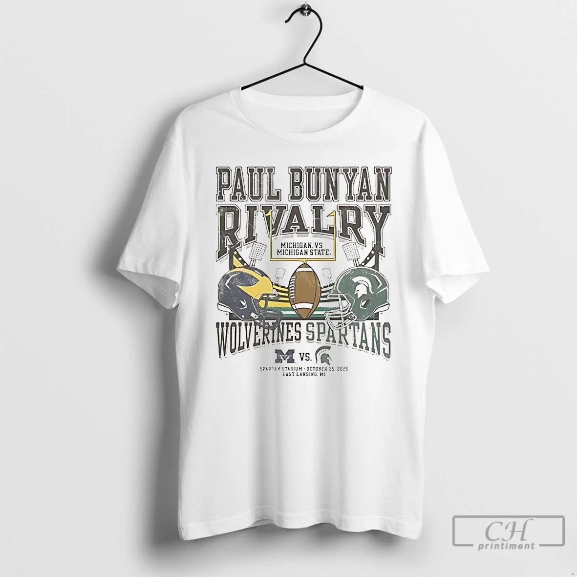 Classic Michigan State Spartans Vs Michigan Wolverines Paul Bunyan Rivalry 2025 T Shirts Unisex