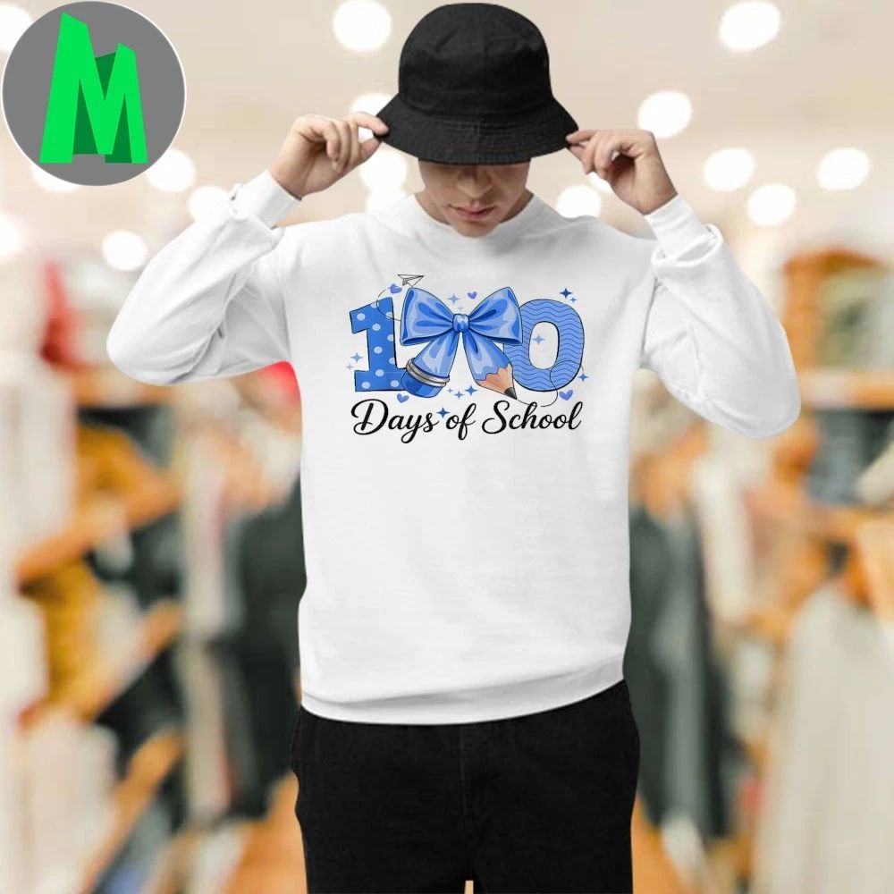 Original 100 Days Of School Coquette Bow 100th Day Of School Boys Unisex