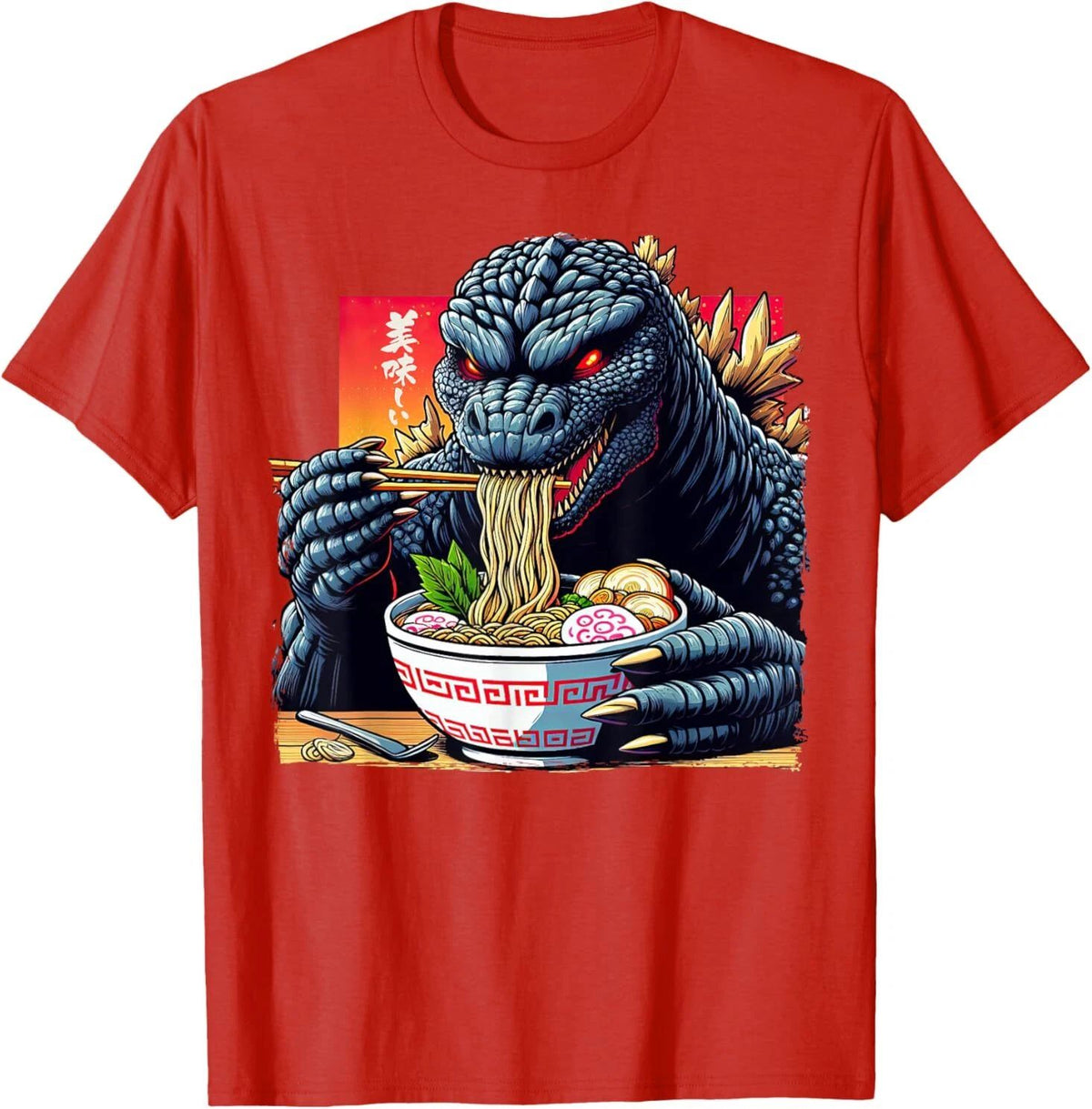 Funny Kaiju Eating Ramen Japanese Monster Lover Birthday Unisex