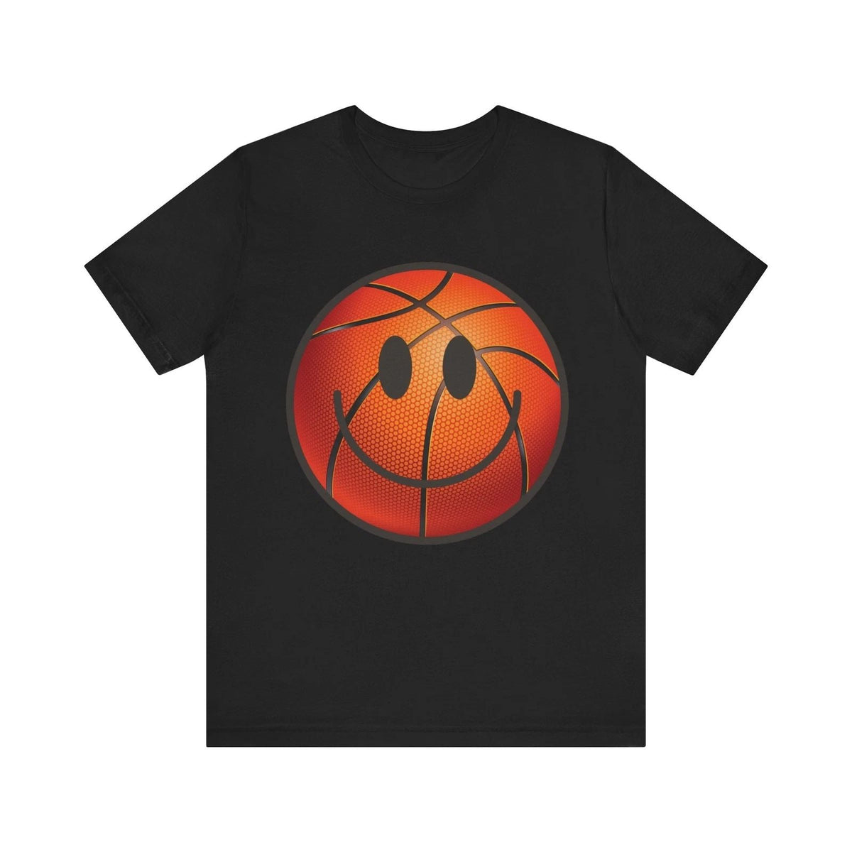 Unisex Basketball Happy Face Tee Trendy Sports Graphic Basketball Lovers Unisex