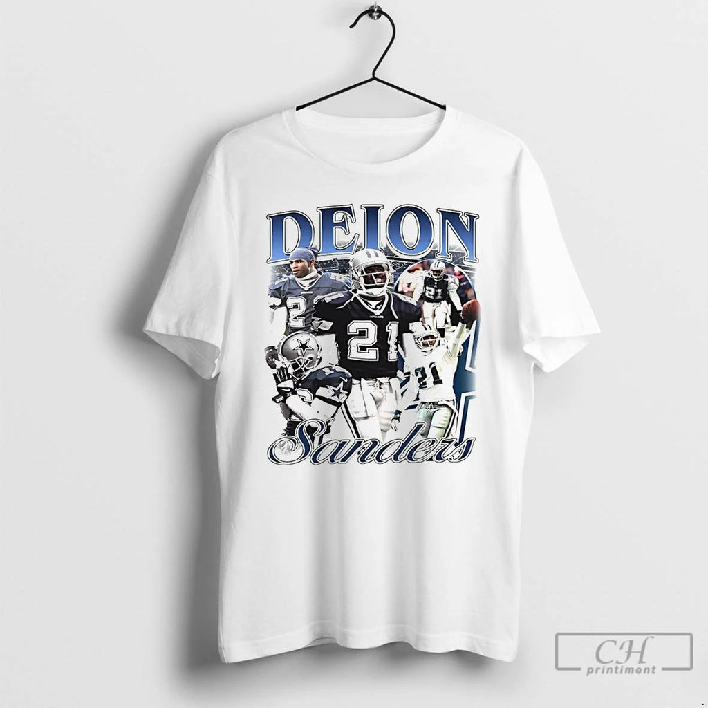 Premium Deion Sanders Picture Collage Dallas Cowboys T Shirts Unisex