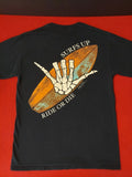 Surfs Up Ride Or Die Ring Of Fire T Shirt Medium Black Unisex