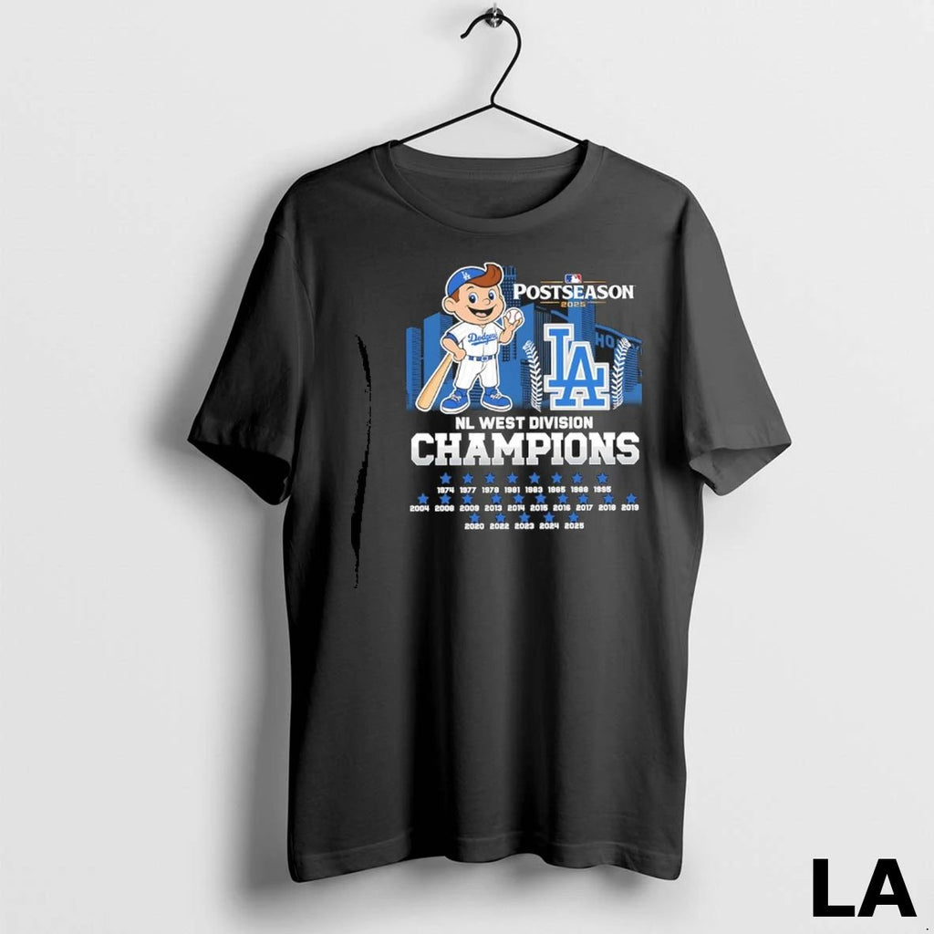 Original Los Angeles Dodgers 2025 Nl West Division 23x Champions Mascot Unisex