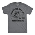 Mens Funny T Shirts Without Snacks I Am Nothing Sarcastic Graphic Novelty Tee Unisex