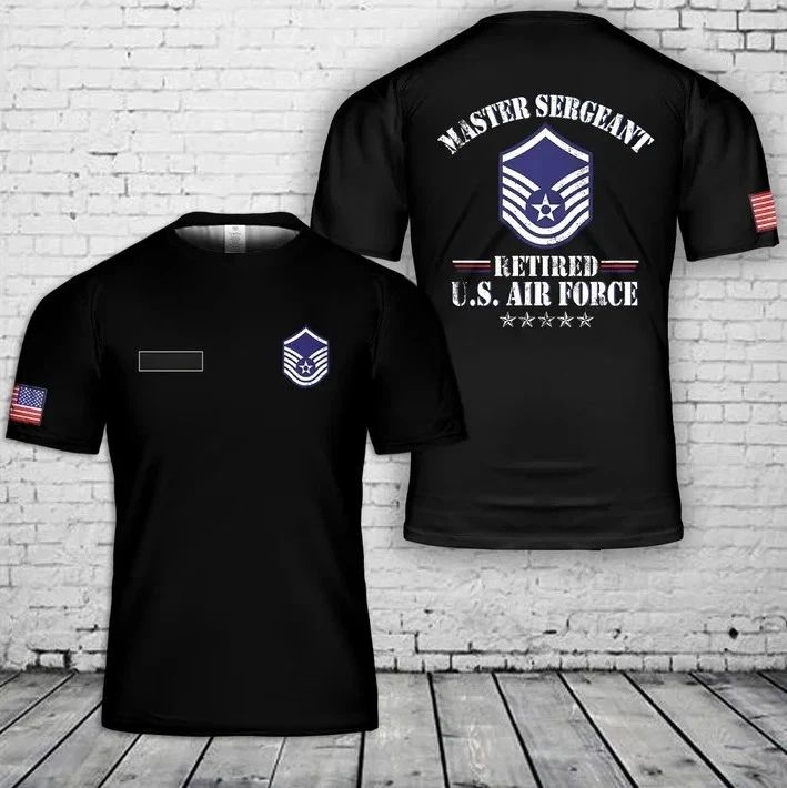 Custom Name Master Sergeant Retired Air Force Military Retirement 3D Unisex