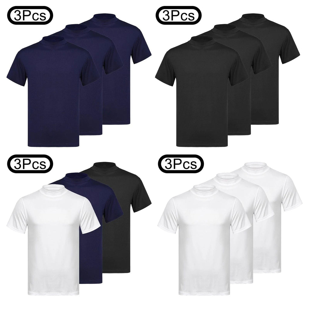 Mens Plain Tops Running Undershirt Basic Mock Neck Cotton Fashion Poly Unisex