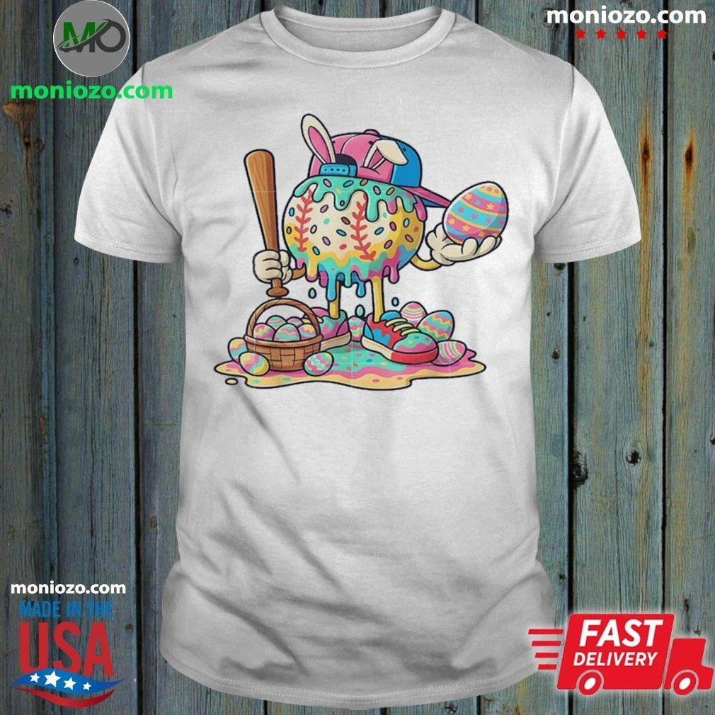 Original Easter Baseball Drip Ice Cream Shirt Unisex