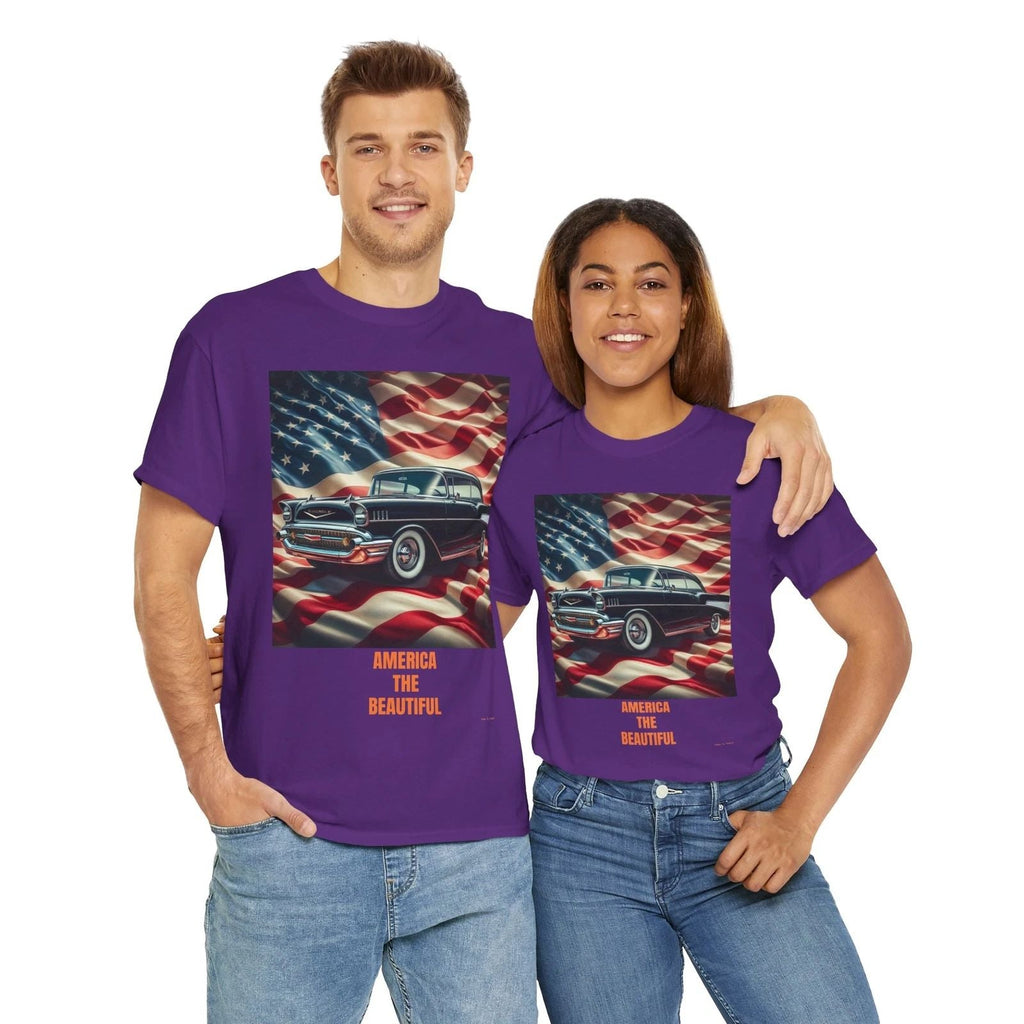 Vintage '57 Chevy Unisex Tee - America The Beautiful, Classic Car Shirt, Retro Unisex