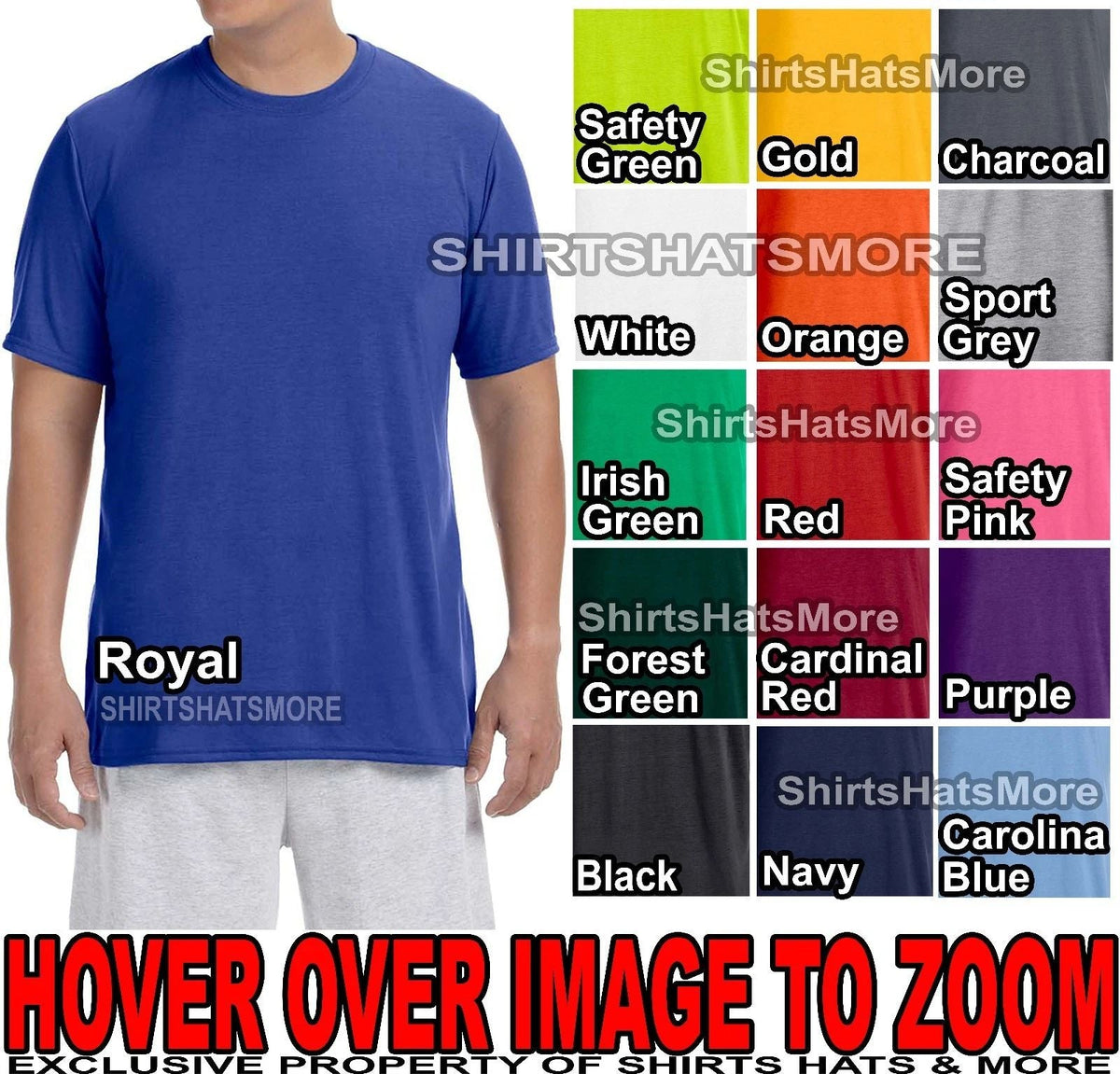 Gildan Mens Wicking Soft/Poly Performance NO SNAG S-XL, 2XL, 3XL NEW Unisex