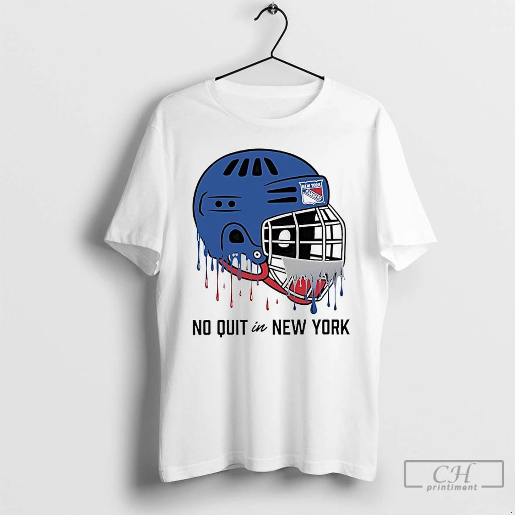 Classic New York Rangers No Quit In New York Helmet Graphic T Shirts Unisex
